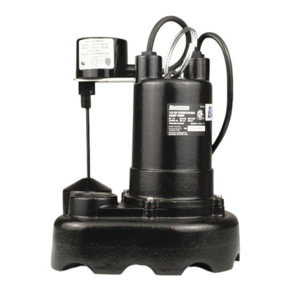 Barracuda 1/3 HP Cast Iron Sump Pump w/ Vertical Switch, BAS33V-1-10, 55 GPM