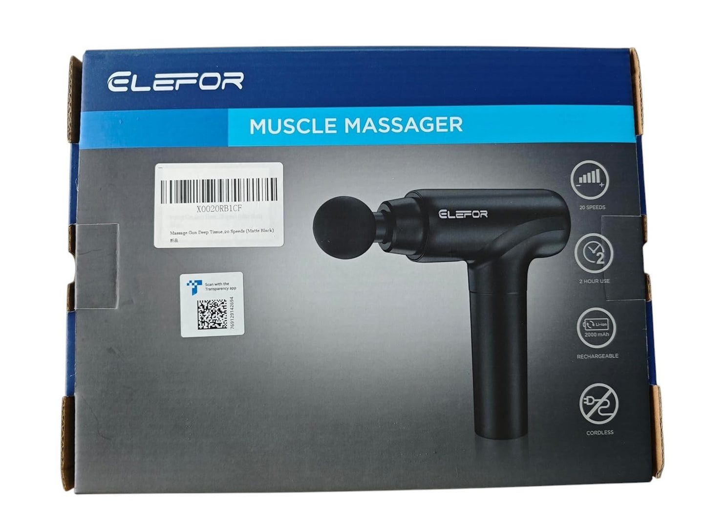 Muscle Massager, 20 speeds, Massage Gun Deep Tissue, Percussion Back Massage Gun