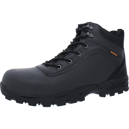 Weatherproof Vintage Mens Jace Faux Leather Hiking Boots Black 9 Medium (D)