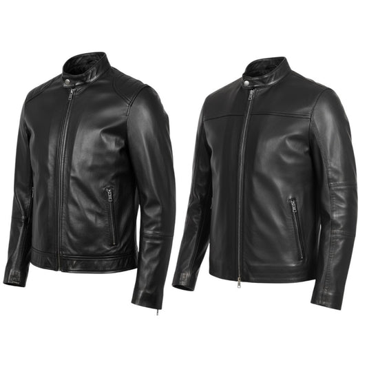 Michael Kors Men's Leather Racer Jacket - Black or Chocolate - New With Tags!