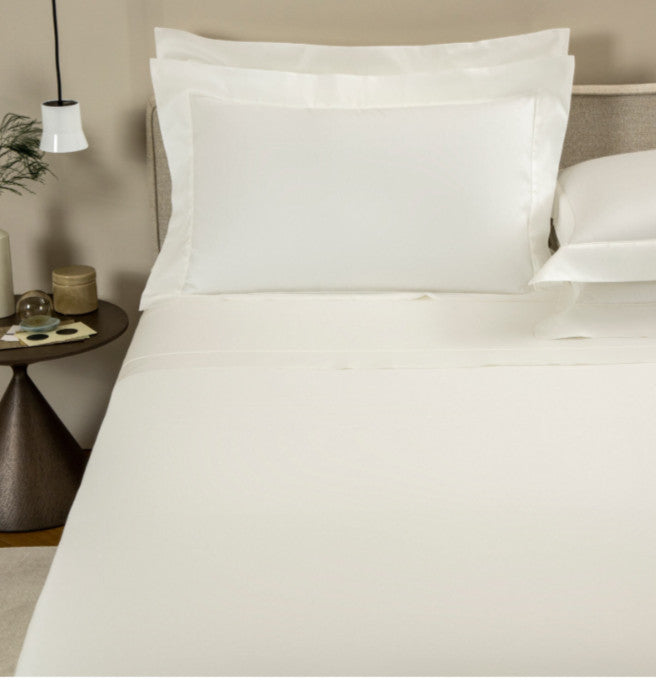 Frette Grace King Sheet Set 100% Cotton Milk Solid Color Bedroom