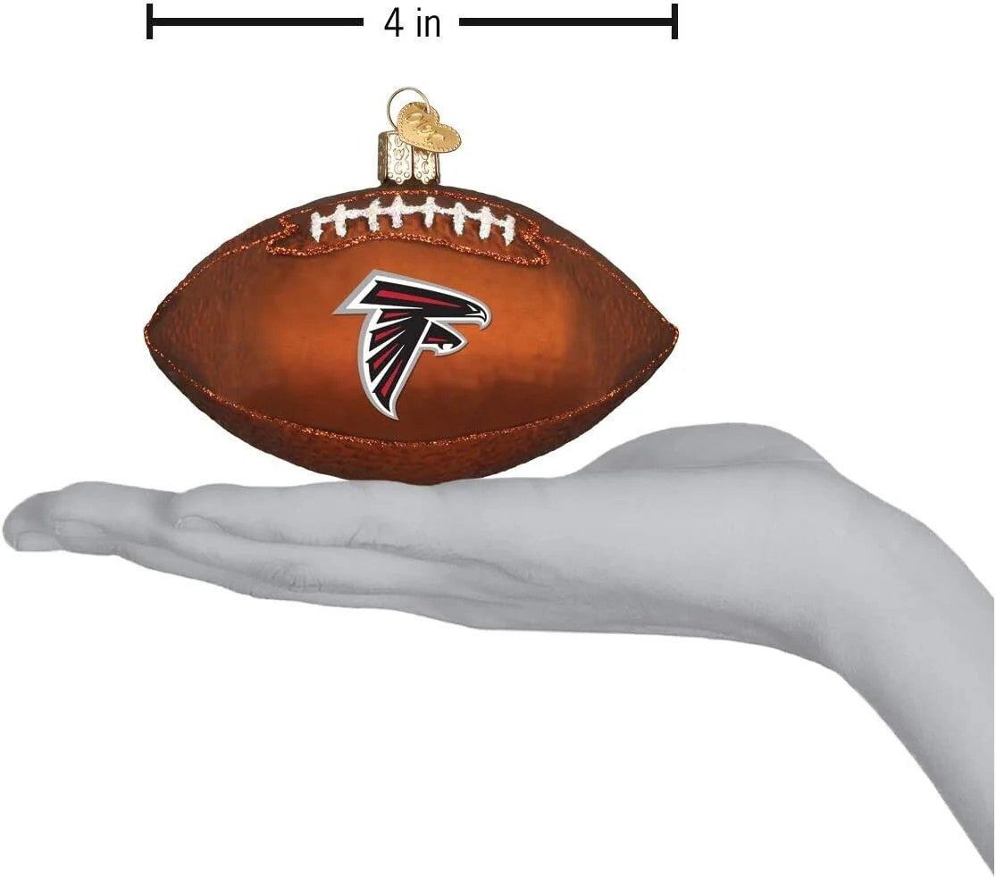 Old World Blown Glass Chrisas Ornament, Atlanta Falcons Football (#70200)