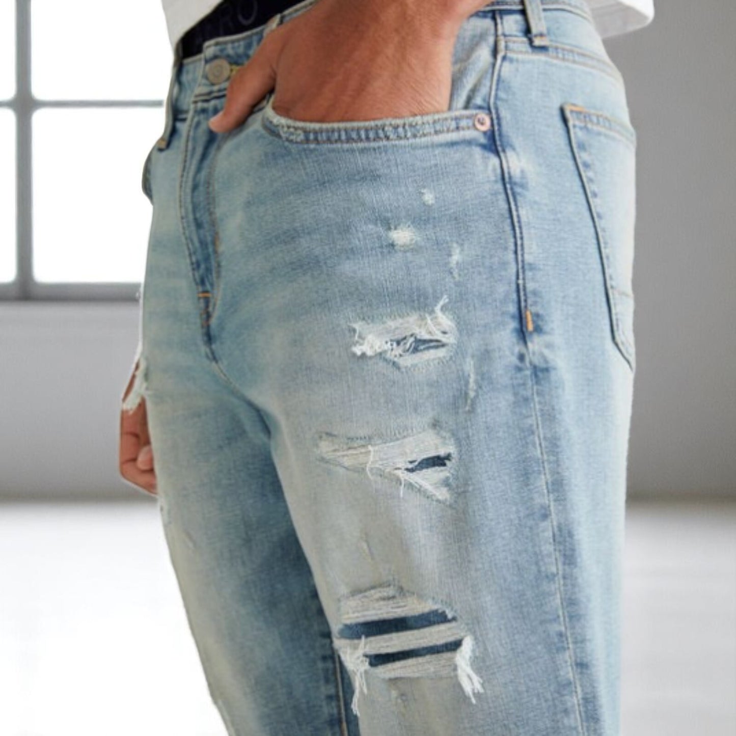 Aeropostale Aero2 Premium Air Denim 9" Above The Knee Men's Shorts