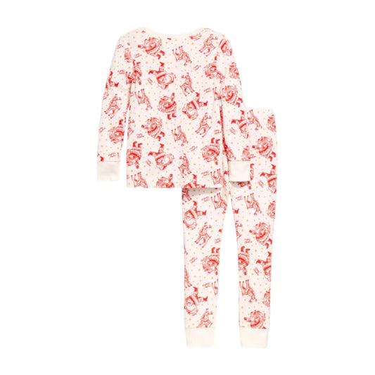 Old Navy Toddler Snug-Fit PJ Pajama Top & Pant Set, Christmas Santa & Reindeer
