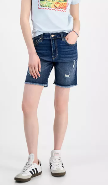 Celebrity Pink  Shorts Frayed, Hi-Rise, Mid-Rise, Bermuda, Light Heart, Stepper