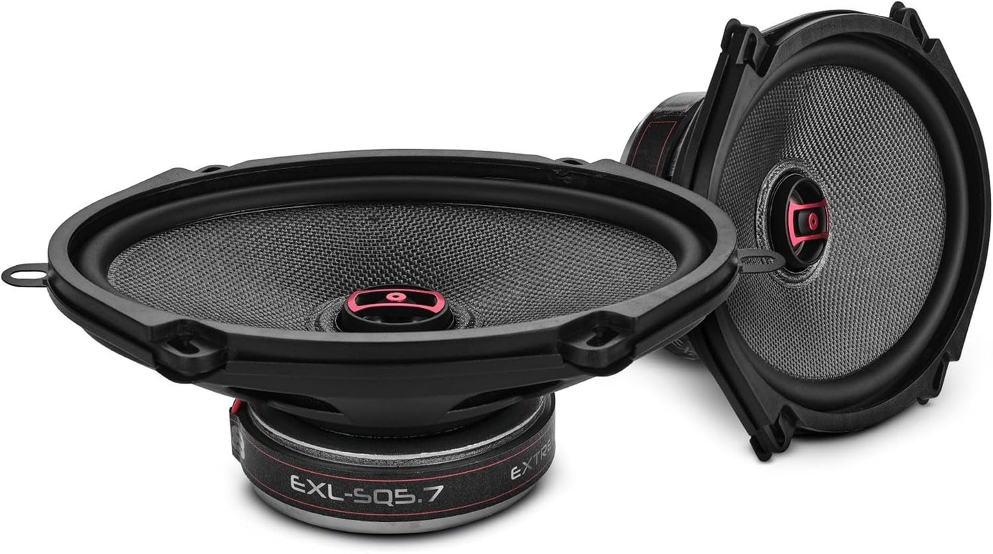 DS18 EXL-SQ5.7 5x7" 2-Way Coaxial 3-Ohm Speakers, EXL Series
