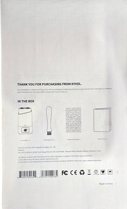 Kyvol HD3 Humidifier (White), 4.5L Cool Mist Humidifiers, 26dB Quiet Ultrasonic
