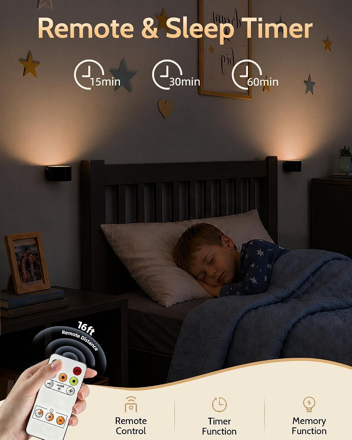 Rechargeable Wall Sconces with Remote, Magnetic Wall Lights, Black, 3 Color Temp