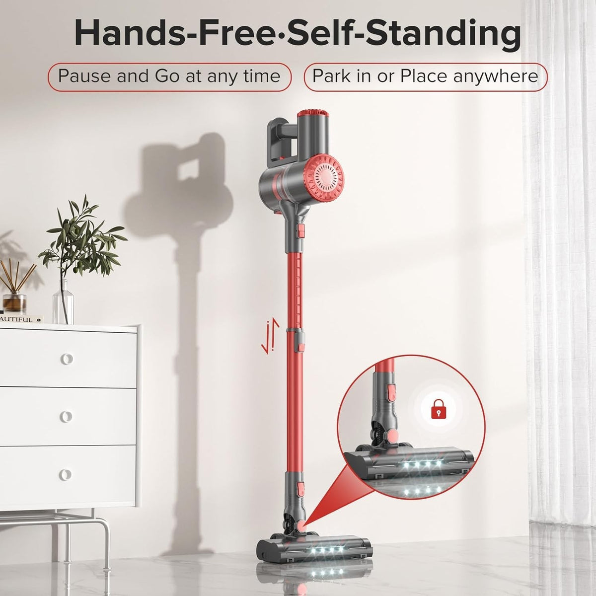 8-in-1 Lightweight Rechargeable Cordless Vacuum Cleaner with 7-Layer Filtration