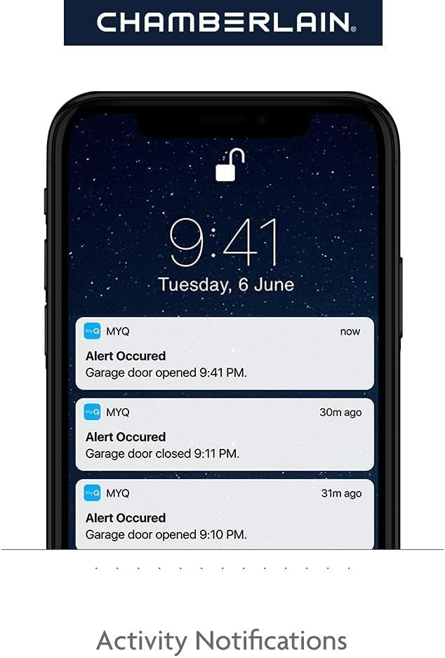 Chamberlain C2405 MYQ Smart Garage Door Opener, Chain Drive, 1/2-HP Motor, Du...
