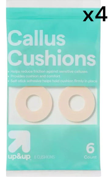 Callus Cushions 24 Count (4 packs of 6) Reduces Friction, Self Adhesive