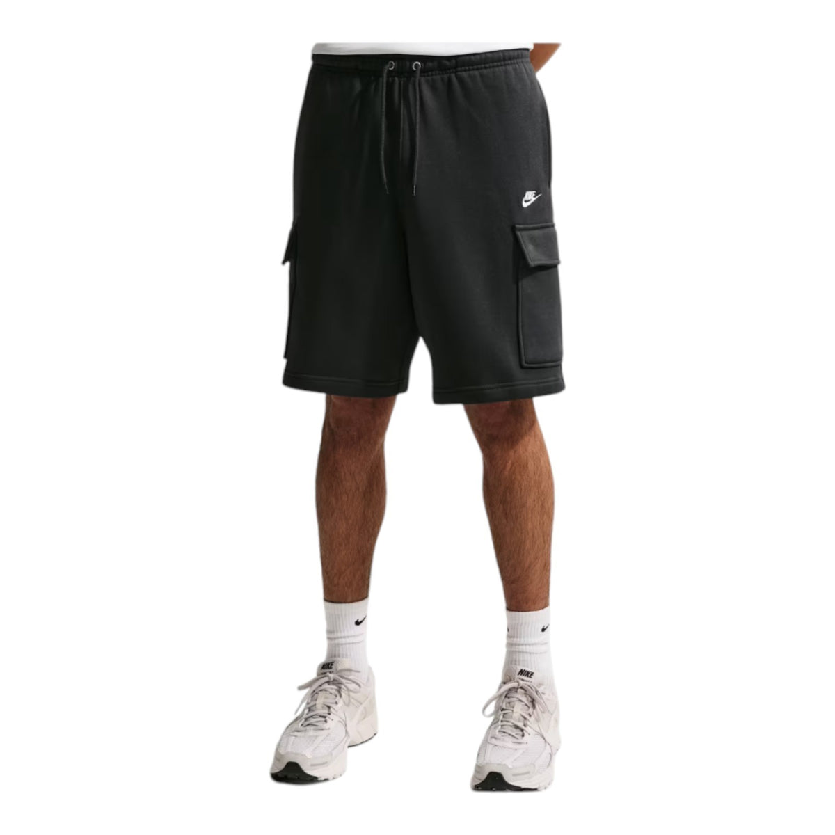 MENS NIKE CLUB FLEECE CARGO SHORTS FN3525-010 BLACK/BLACK/WHITE NEW-SIZE XXL