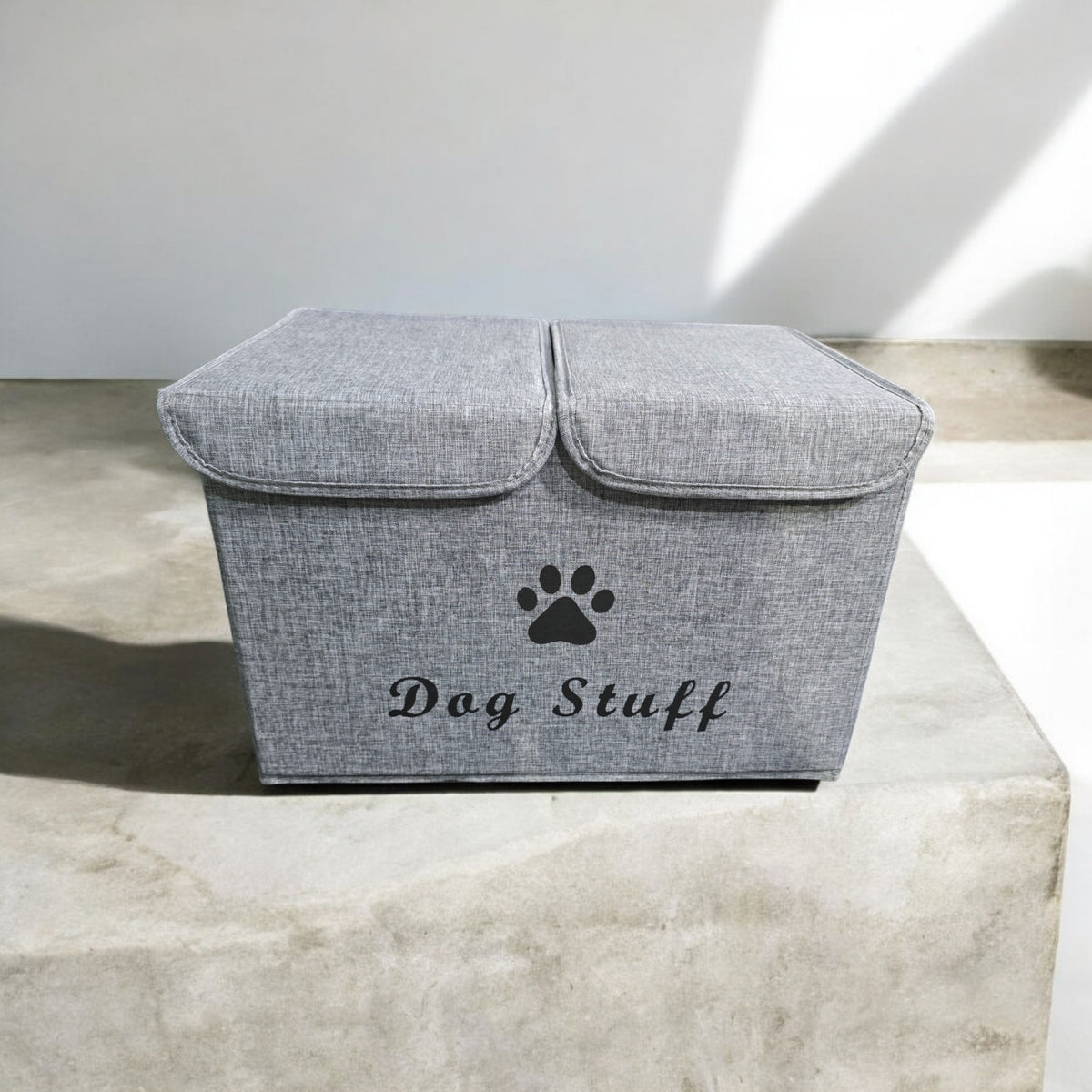 Large Linen Fabric Foldable Storage Cubes Bin Box Containers with Lid and Handle