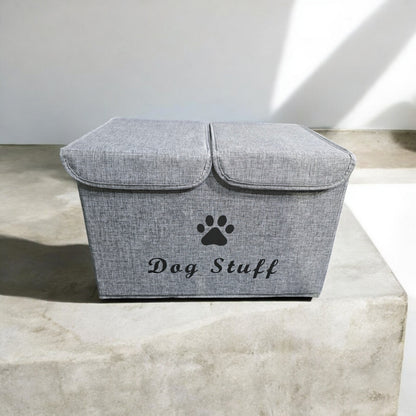 Large Linen Fabric Foldable Storage Cubes Bin Box Containers with Lid and Handle