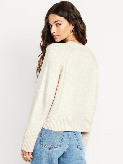Old Navy SoSoft Crewneck Sweater Womens, Relaxed Knit - Cream, Black or Blue NWT