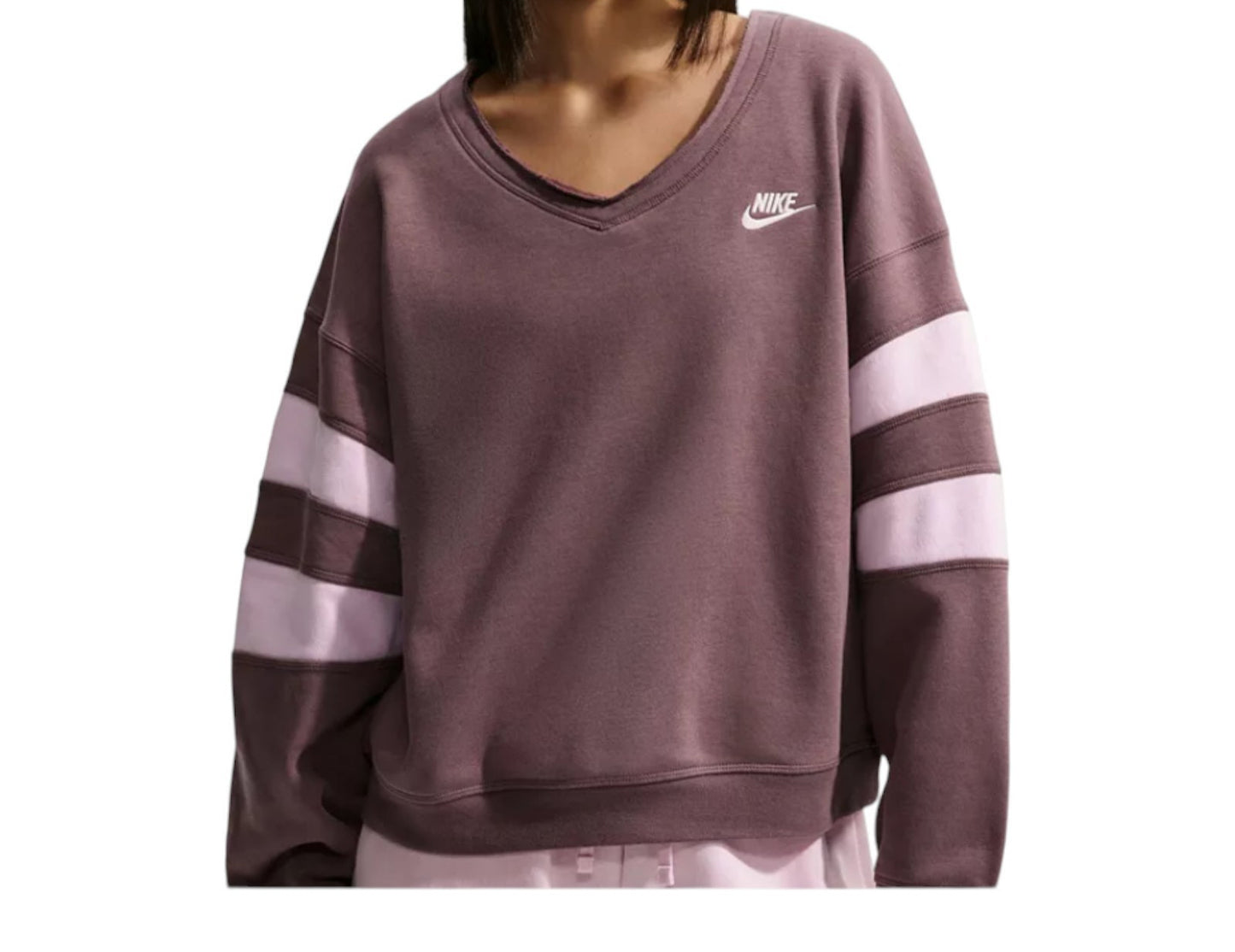 $80 Nike Sportswear Women's Club Fleece Oversized V-Neck Sweatshirt | IQ0084-503