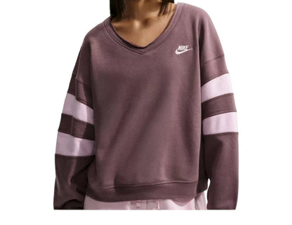 $80 Nike Sportswear Women's Club Fleece Oversized V-Neck Sweatshirt | IQ0084-503