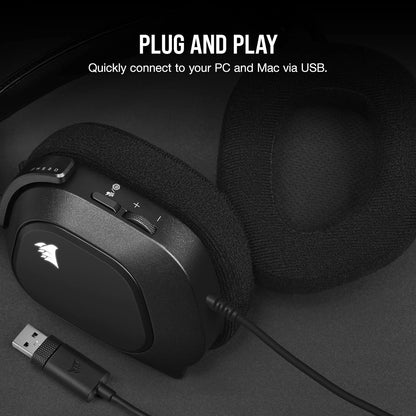 Corsair HS80 RGB USB Premium Wired Gaming Headset W/ Dolby Audio Surround Sound