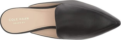 Womens Cole Haan Piper Black Smooth Leather Mules Pointed Toe Flats W12888 - 9 B