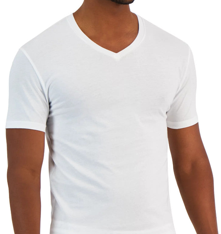 Alfani Men's 4-Pk. Slim-Fit V-Neck Cotton Undershirts - XL - BRIGHT WHITE