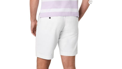 St. John's Bay Men's 9" Mid Rise Stretch Fabric Chino Shorts White Size W34