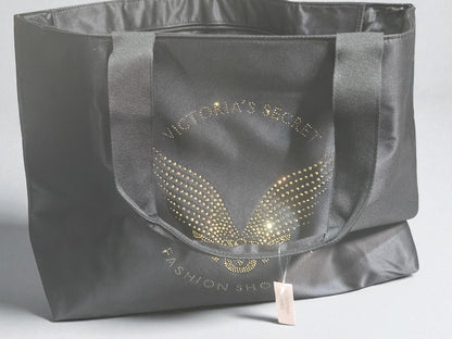 Victoria's Secret Black Fashion Show Tote Weekender Bag 2025 Rhinestone Bling