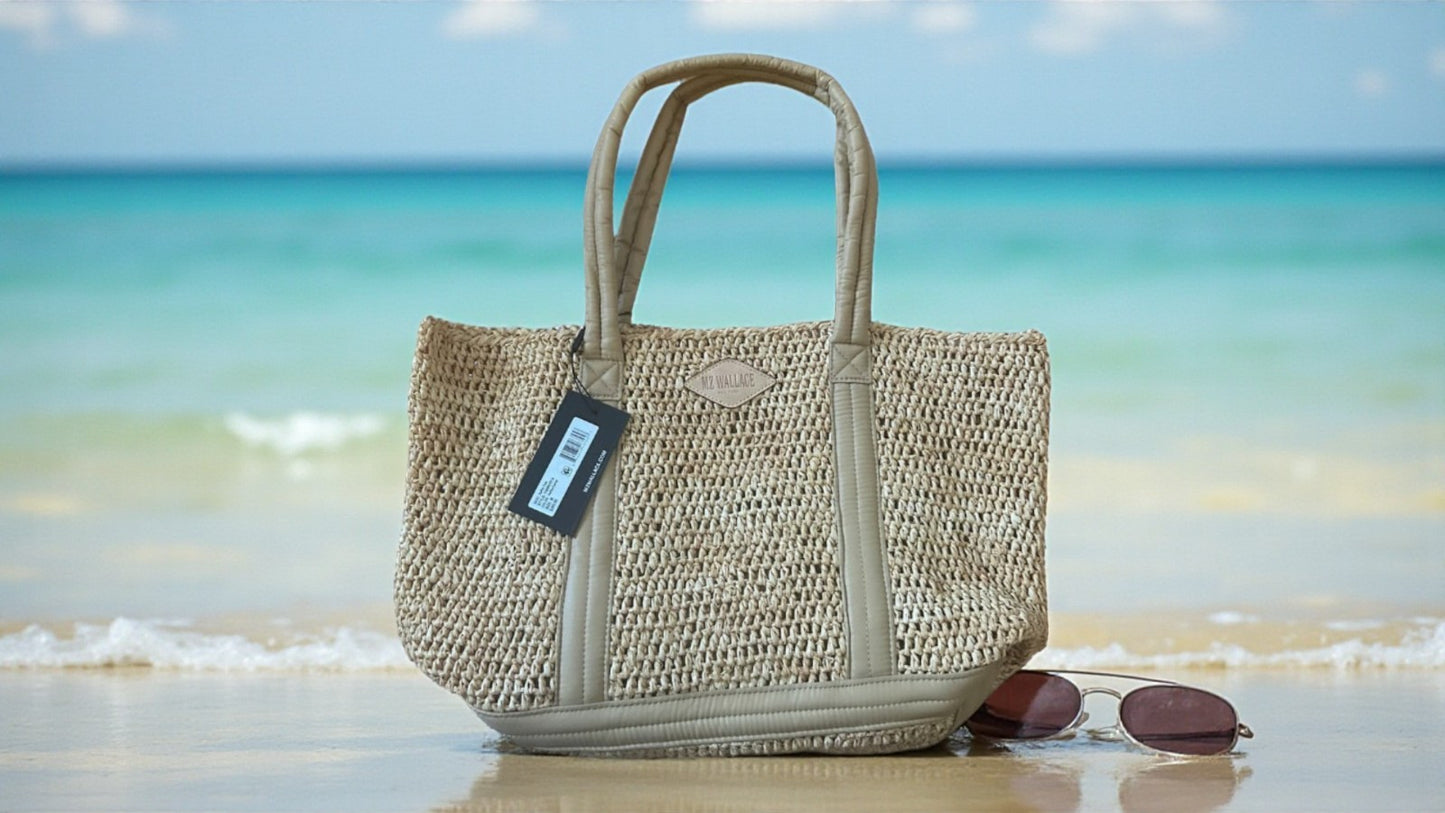 MZ WALLACE Medium Raffia Tote - Camel #1568N1914