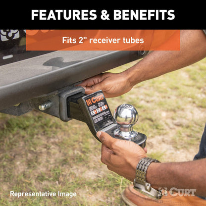 CURT 45141 Trailer Hitch Mount, 2-Inch Ball, 2-In Receiver, 7,500 lbs, 2" Drop