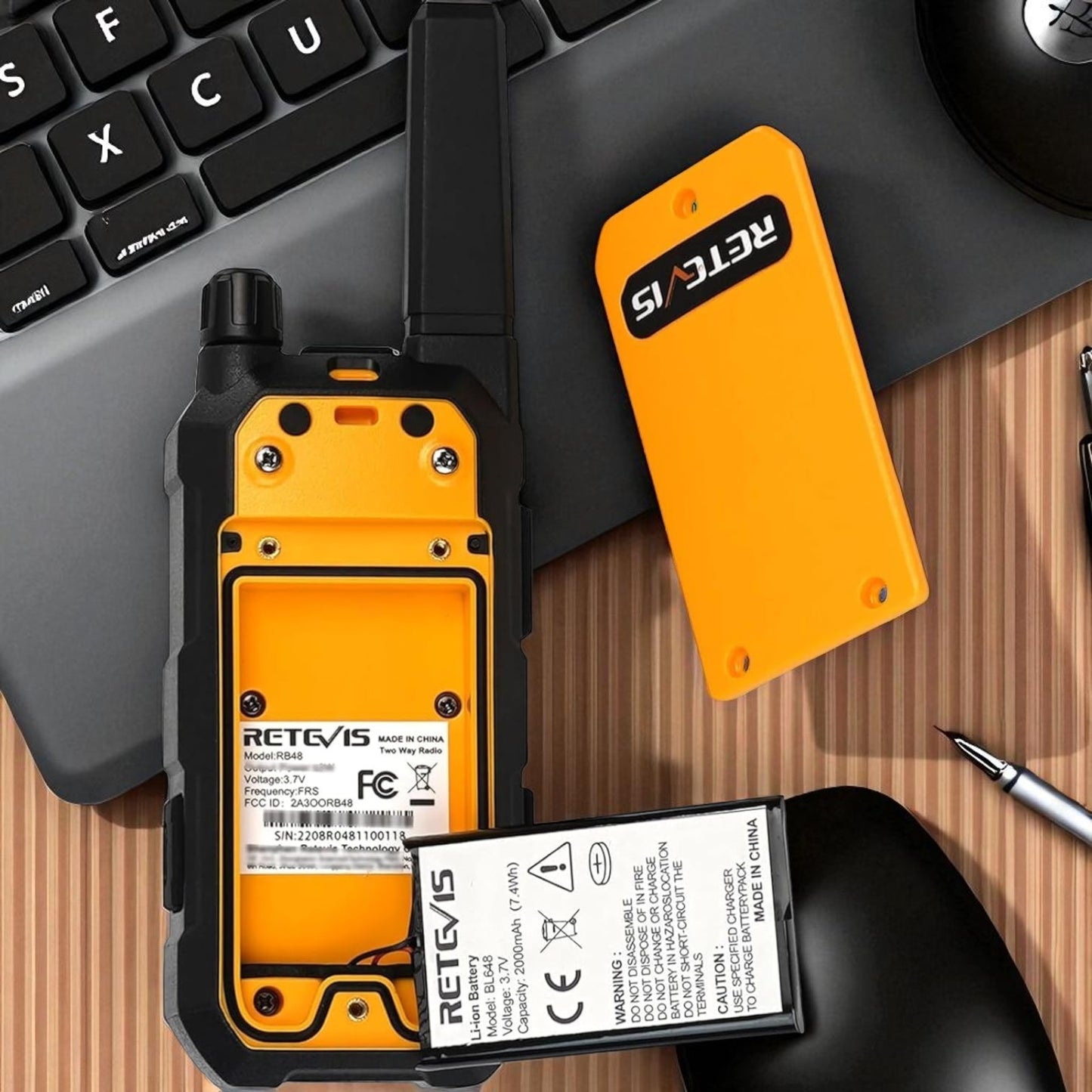 Retevis RB48 Plus GMRS Waterproof Heavy Walkie Talkie Long Range 2 Way Radio x 2
