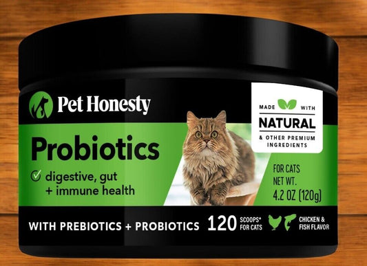 Pet Honesty Digestive Probiotics Supplement Cats Chicken & Fish Powder 4.2 oz