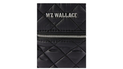 MZ Wallace Micro Crosby Crossbody Bag with Chain Strap - Black Quilted Nylon