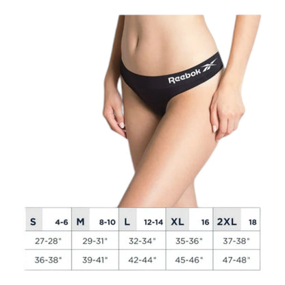 Reebok Women's Seamless Thong, 5-Pack Size Large Pink Gray Mauve Purple