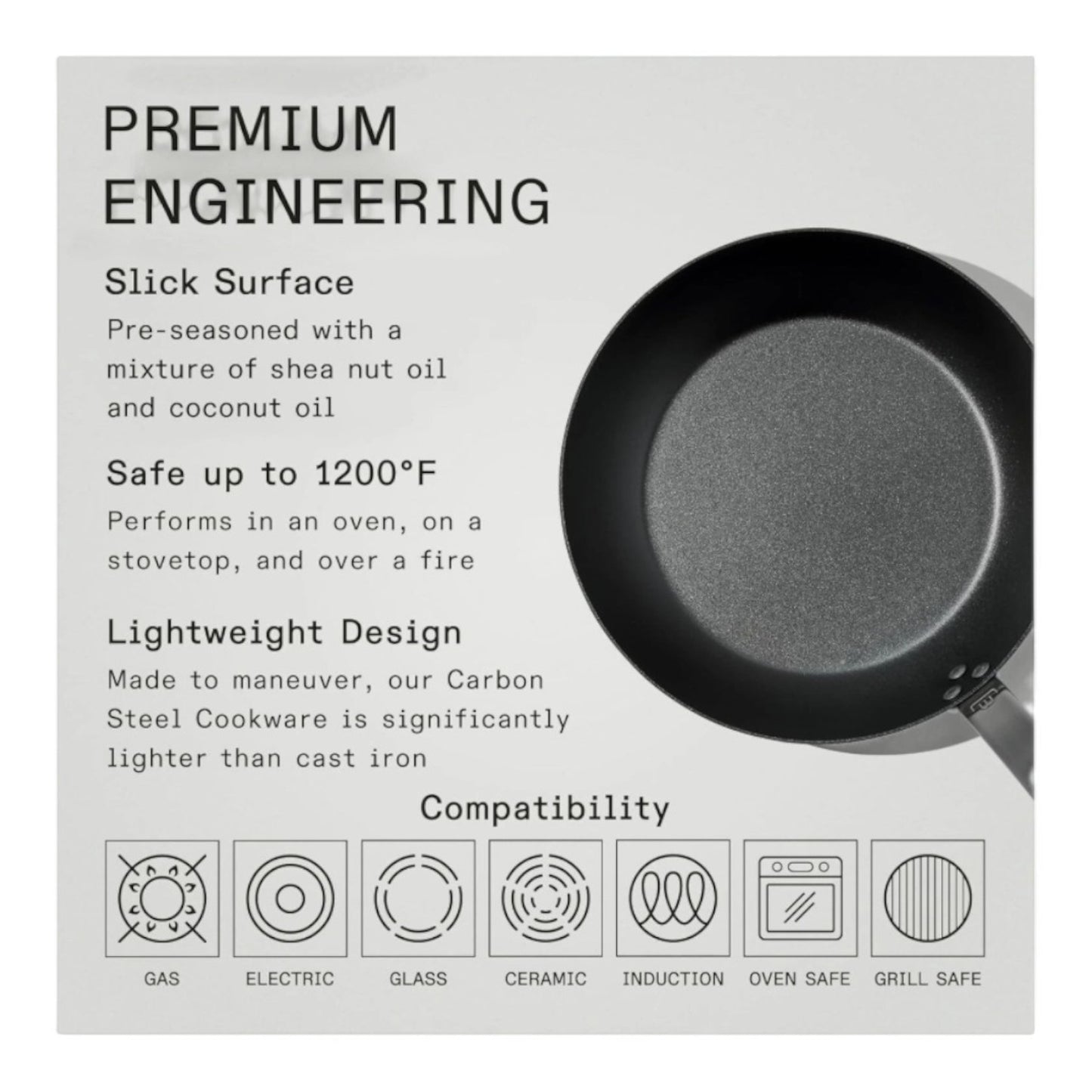 Made In Cookware - Seasoned 10" Carbon Steel Frying Pan, Professional Cookware