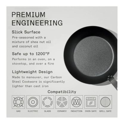 Made In Cookware - Seasoned 10" Carbon Steel Frying Pan, Professional Cookware