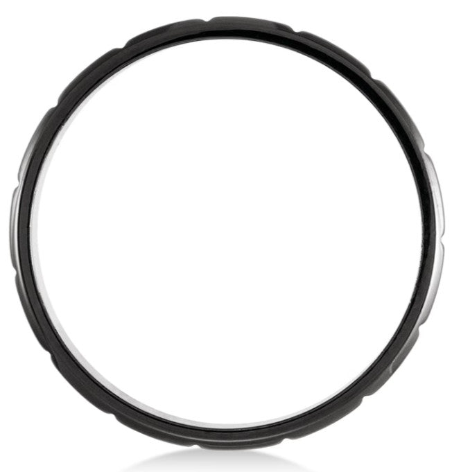 6MM GROOVED BLACK PVD POLISHED FINISH TITANIUM BAND - SIZE 10