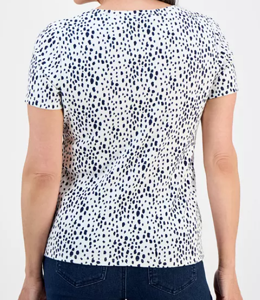 Style&co Women's Floral Print short Sleeve Top NWT