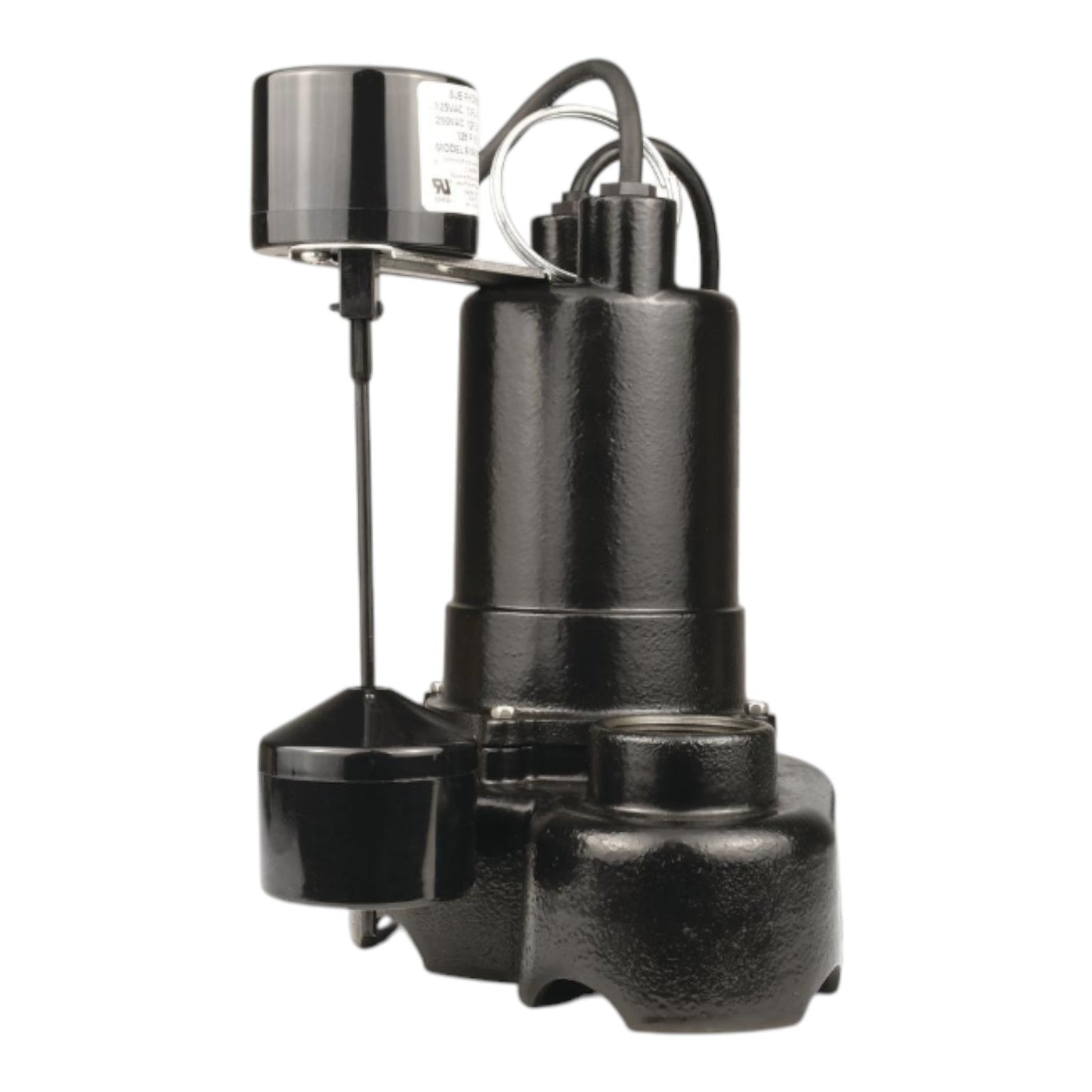 Barracuda 1/3 HP Cast Iron Sump Pump w/ Vertical Switch, BAS33V-1-10, 55 GPM
