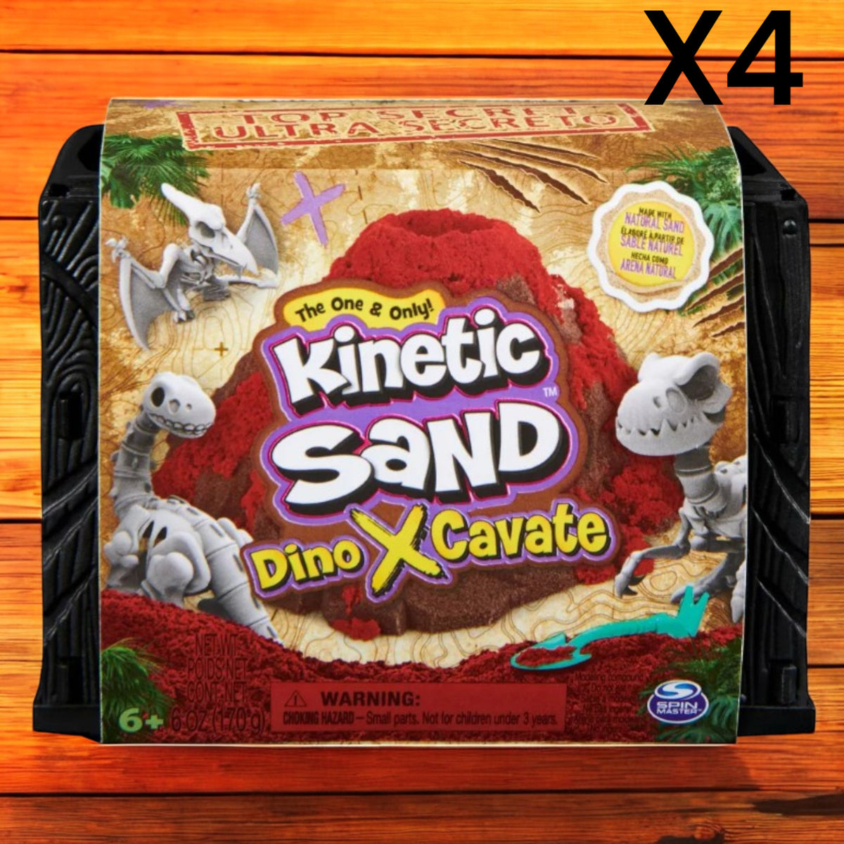 New In Box Kinetic Sand DinoXCavate Play Dinosaur Bones Fossil Lot Of 4