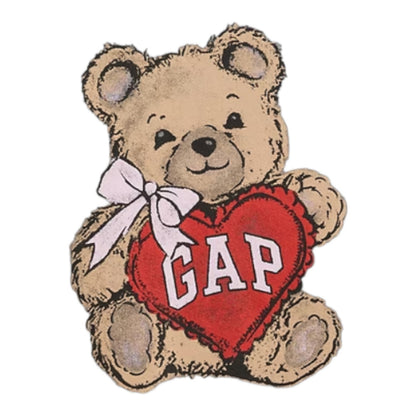 NWT Gap Kids Gray Sweater with Bear & Heart Print Girl's #835122