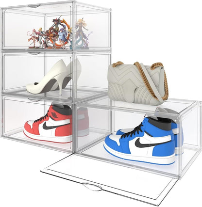 Stackable Shoe Box - Organizer 4 Pack Shoe Rack