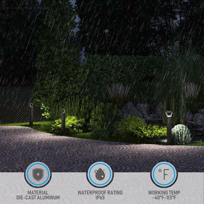 LEONLITE 3CCT LED Bollard Landscape Pathway Light, 42" 14W/19W/24W Adjustable Wt