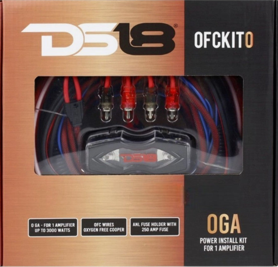 DS18 OFC 0 Gauge Amp Kit Copper Wiring Installation Car Audio Install OFCKIT0