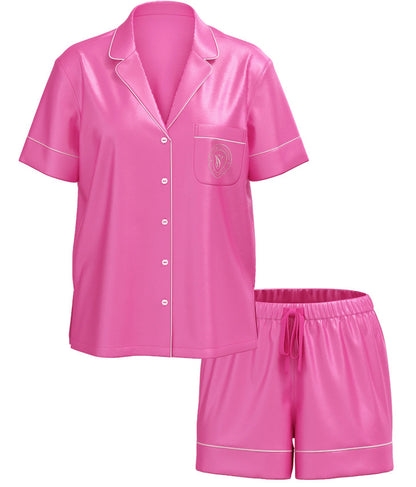 Victoria's Secret Glazed Satin Ombré Short Sleeve Pajama Set Size M