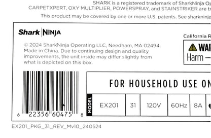 Shark EX201 CarpetXpert Stainstriker Deep Cleaning Corded Upright Carpet Cleaner