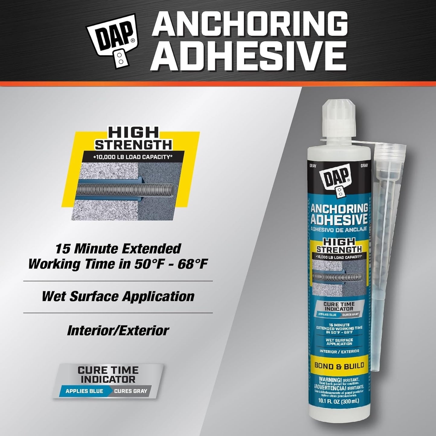DAP Anchoring Adhesive: 10.1 fl. oz. (Grey) 75420 - High Strenght