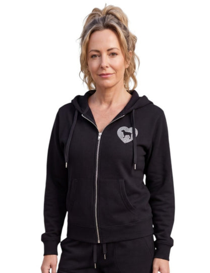 Pink by Victoria's Secret Matching Hoodie and Joggers Black w/ Silver