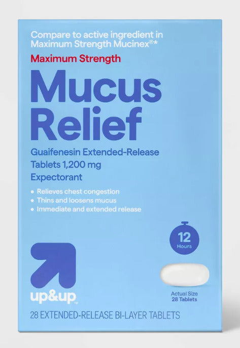Up & Up 12-Hour Maximum Strength Mucus Relief Tablets, 28 Ct