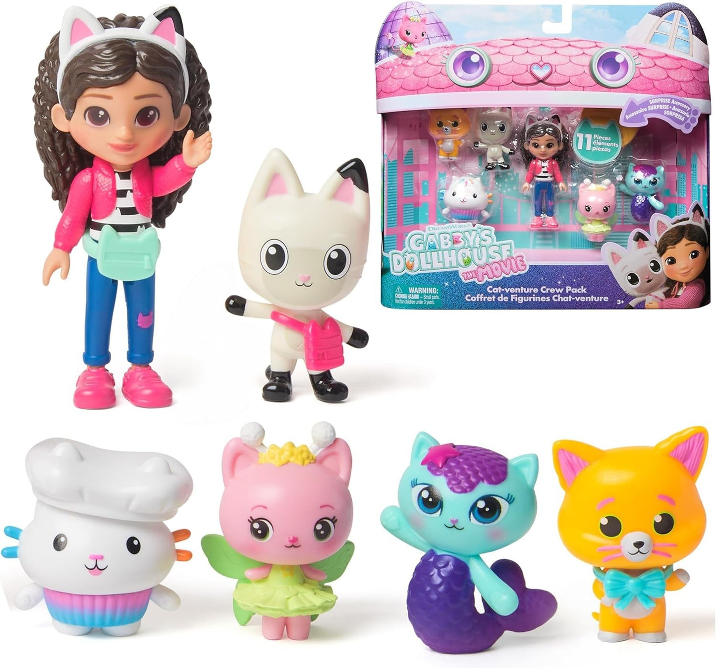 Gabby's Dollhouse: The Movie, Cat-Venture Crew Pack, 11-Piece Toy Figure Set NEW