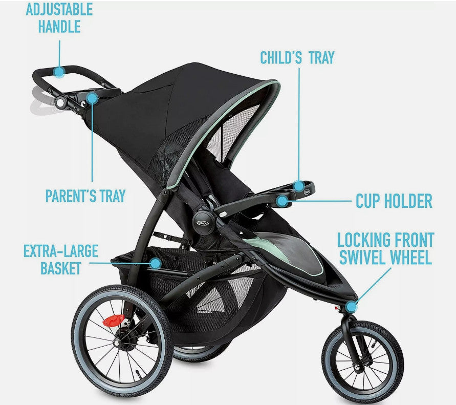 Graco FastAction Jogger LX Stroller - Drive, Convenient One-Hand Fold, Infant...