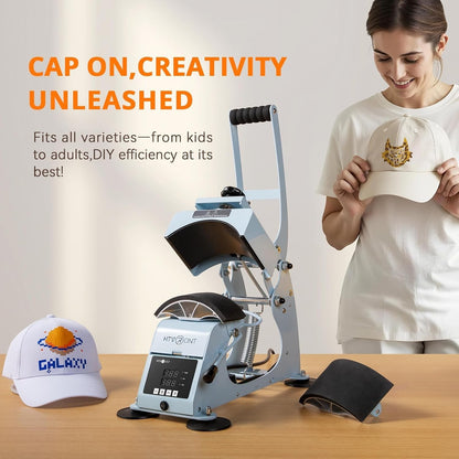 HTVRONT Manual Hat Heat Press Machine 2-in-1 for Caps/Hats Sublimation Printing